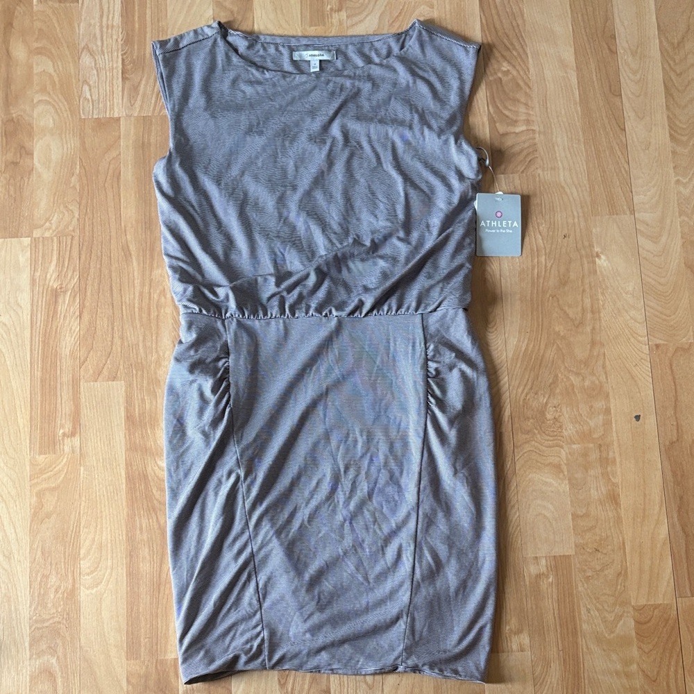 Athleta Sleek Gray Midi Dress NWT